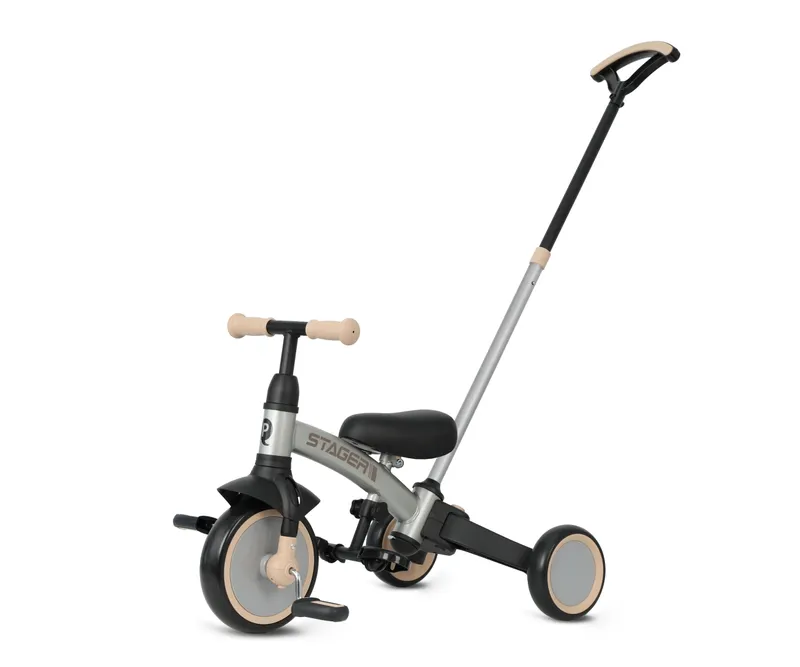 QPLAY Rowerek Trójkołowy Stager 3w1 Silver