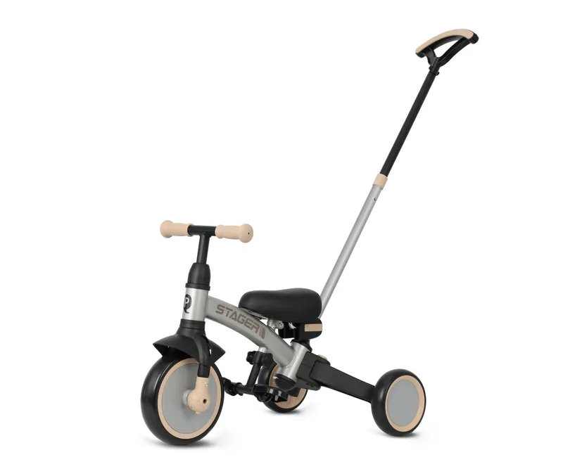 QPLAY Rowerek Trójkołowy Stager 3w1 Silver
