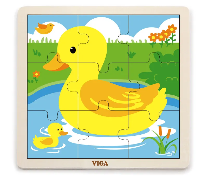 VIGA 51436 Puzzle Na Podkładce 9 Elementów - Kaczuszki