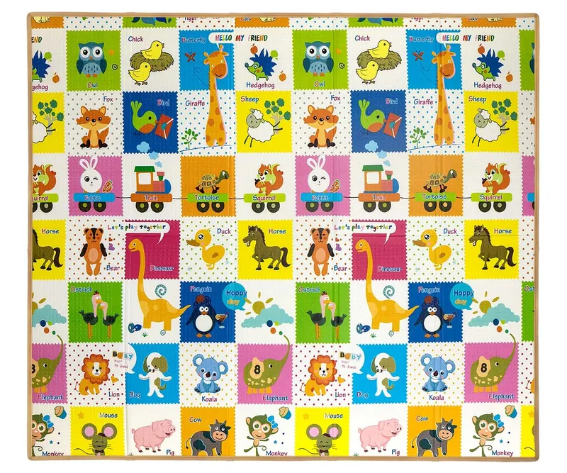 MILLY MALLY Mata Piankowa Składana Play Colourful Animals T1