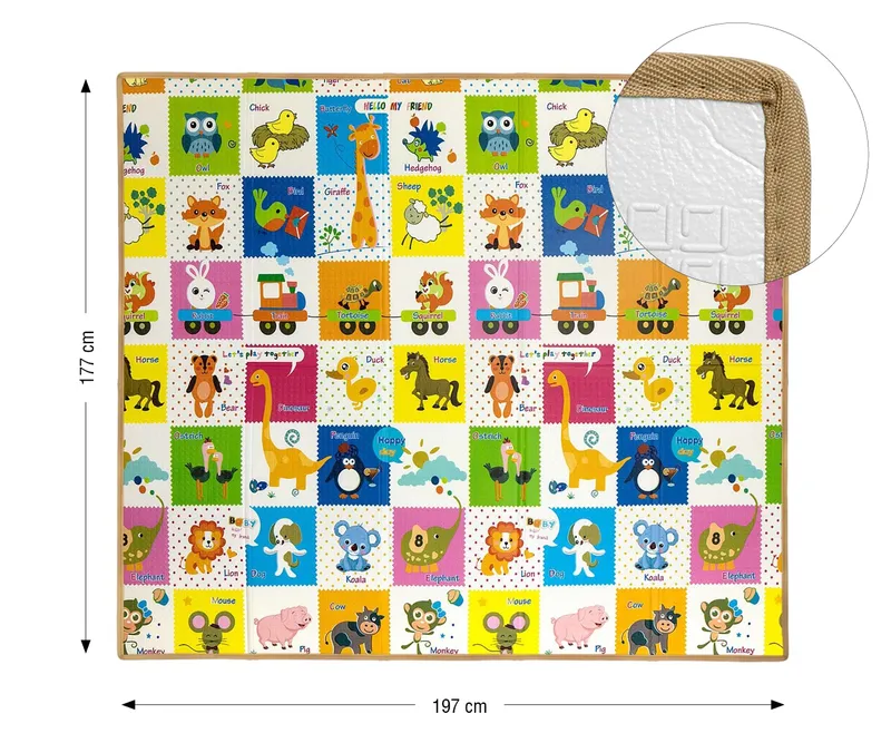 MILLY MALLY Mata Piankowa Składana Play Colourful Animals T1