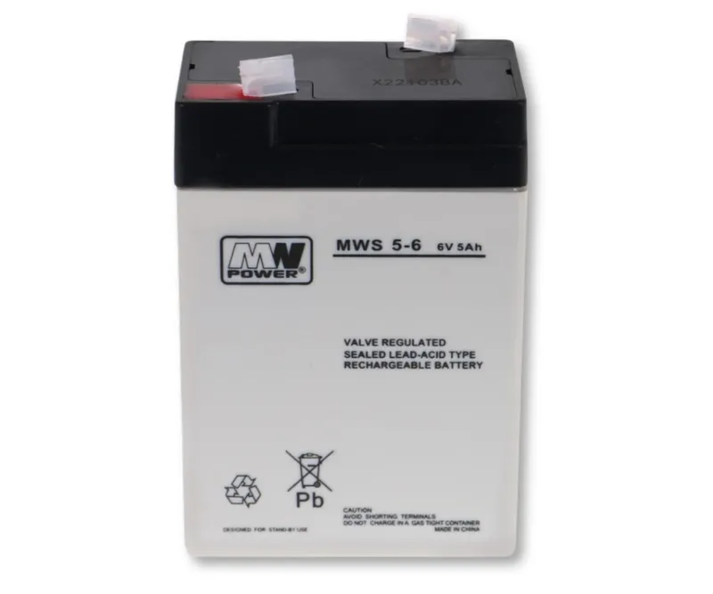 Akumulator AGM 6 V 5 Ah 3-5 Lat 70 × 47 × 107 mm 0,80 kg Faston MILLY MALLY