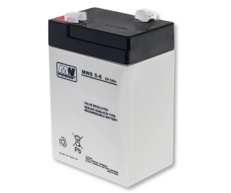 Akumulator AGM 6 V 5 Ah 3-5 Lat 70 × 47 × 107 mm 0,80 kg Faston MILLY MALLY