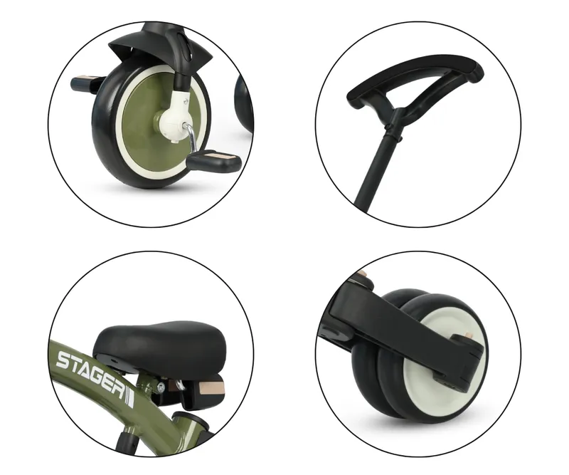 QPLAY Rowerek Trójkołowy Stager 3w1 Green
