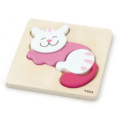VIGA 59930 Pierwsze Puzzle Maluszka - Kot (Box)