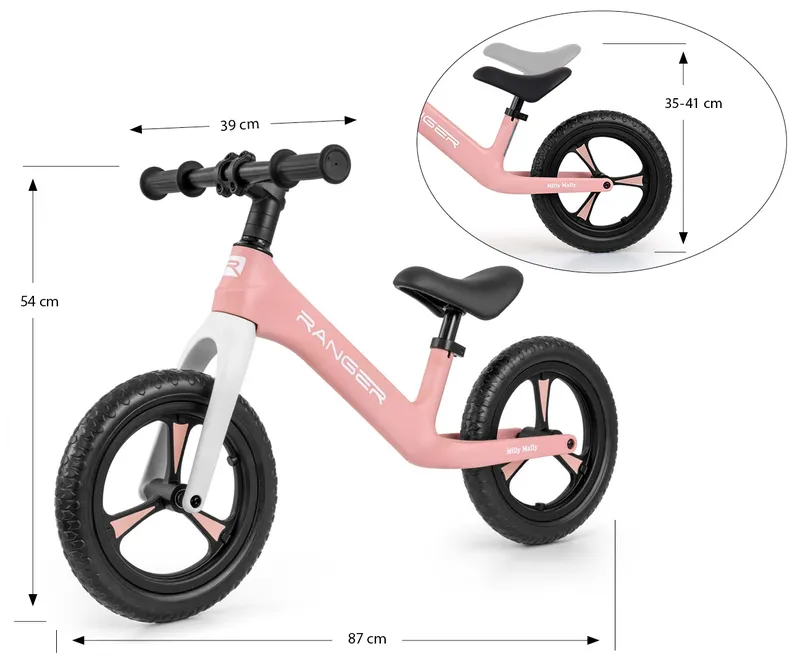 MILLY MALLY Rowerek Biegowy Ranger Pink