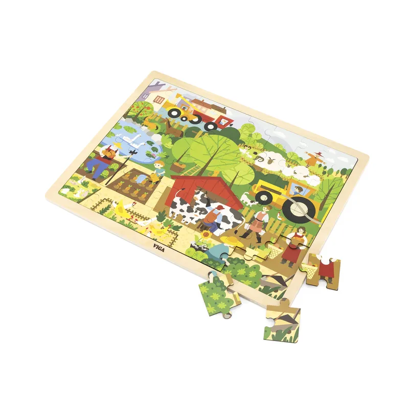 VIGA 44588 Puzzle Na Podkładce 48 Elementów - Poznajemy Farmę