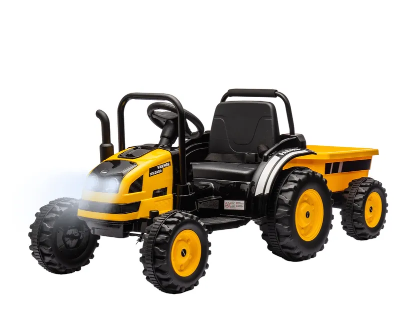 MILLY MALLY Pojazd Na Akumulator Traktor Z Przyczepą Farmer Yellow
