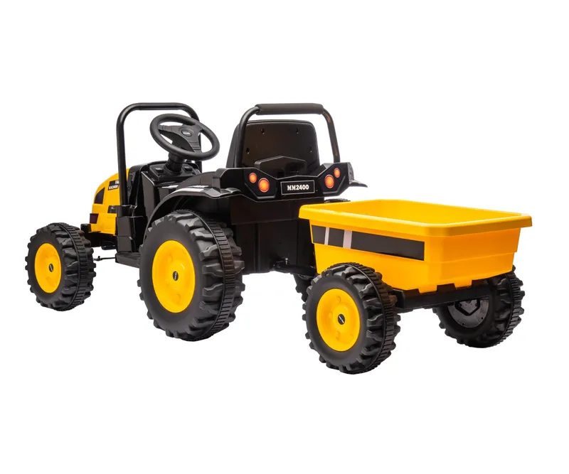 MILLY MALLY Pojazd Na Akumulator Traktor Z Przyczepą Farmer Yellow