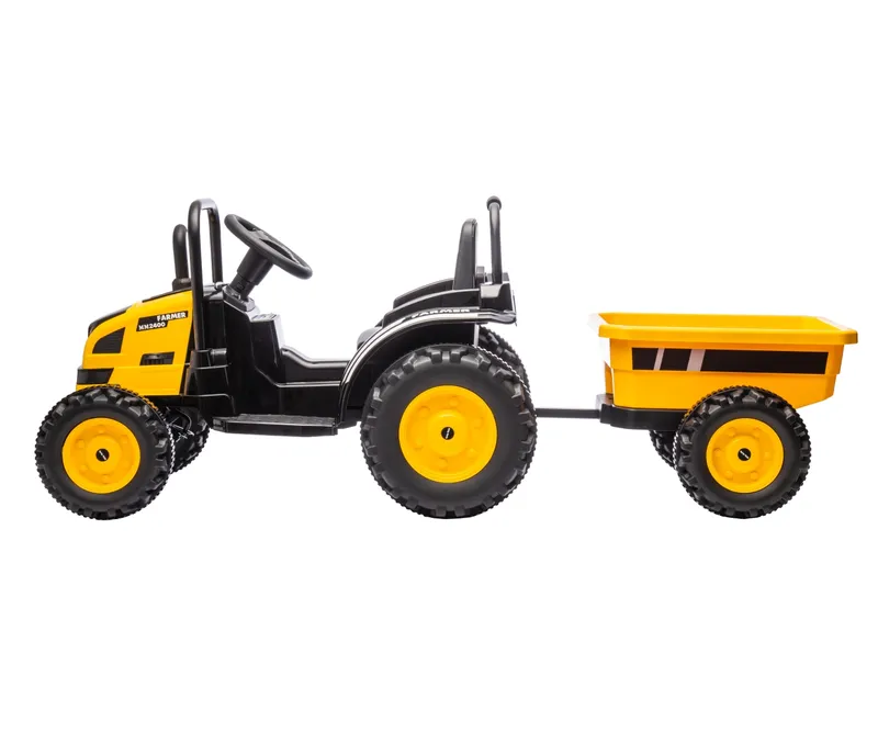 MILLY MALLY Pojazd Na Akumulator Traktor Z Przyczepą Farmer Yellow