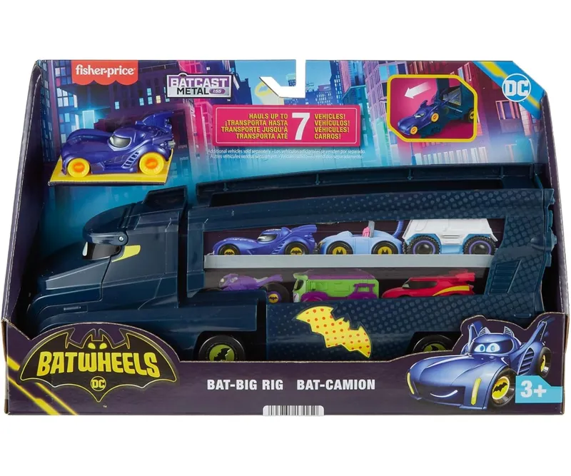 Fisher Price HMX07 Zestaw DC Batwheels Bat Transporter Ciężarówka 2w1
