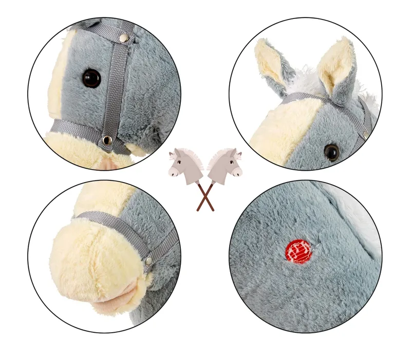 MILLY MALLY Hobby Koń Na Kiju Grey