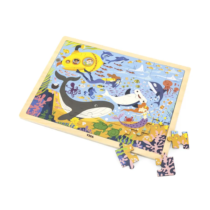 VIGA 44583 Puzzle Na Podkłądce 48 - Poznajemy Morze I Jego Mieszkańców