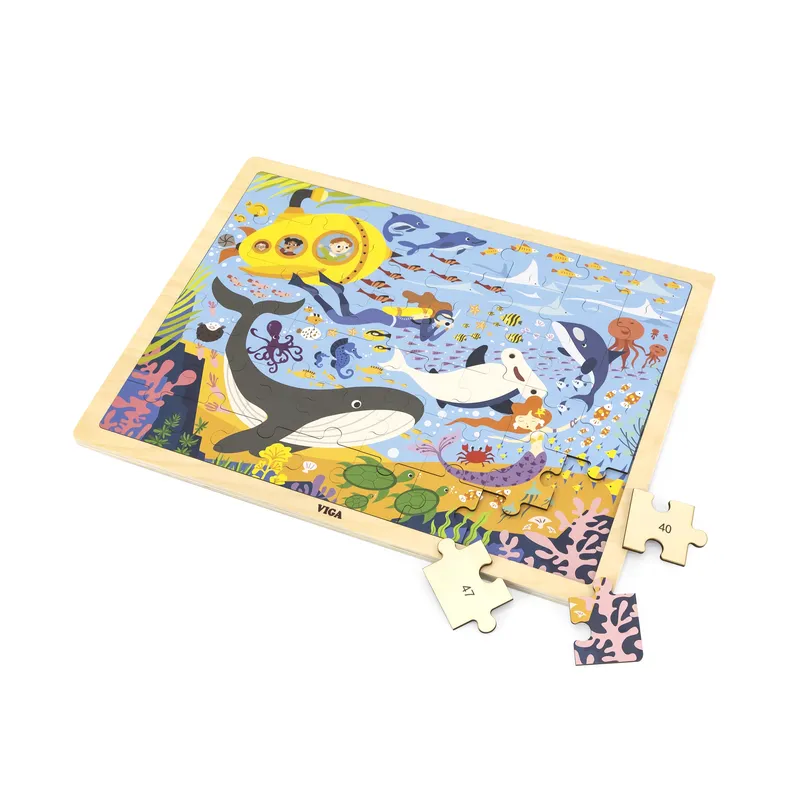 VIGA 44583 Puzzle Na Podkłądce 48 - Poznajemy Morze I Jego Mieszkańców