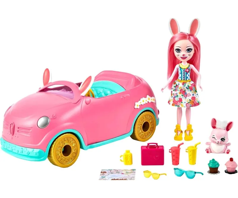 MATTEL Enchantimals HFC85 Zestaw Króliczkowóz Z Lalką Bree Bunny
