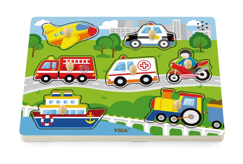 VIGA 51274 Puzzle Z Dźwiękiem - Pojazdy