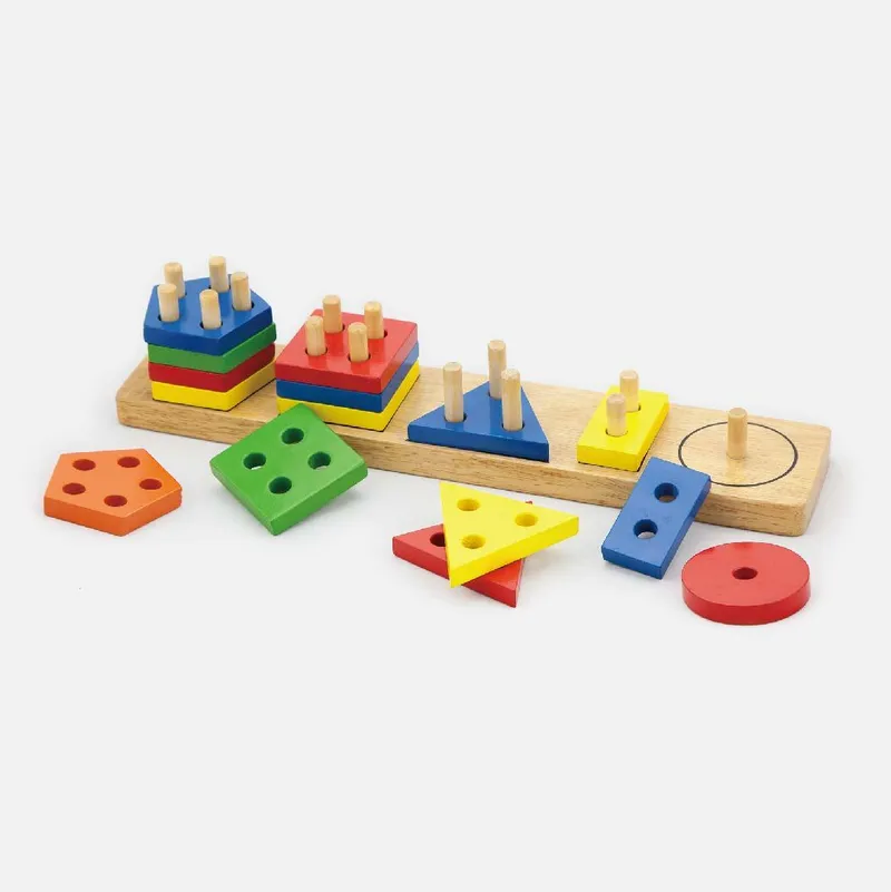 VIGA 58558 Klocki Z Sorterem Kształtów - Figury Geometryczne