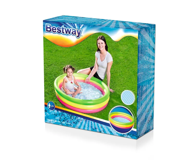 BESTWAY 51104 Basen Dmuchany Trzy Kolory Medium 102cm X 25cm