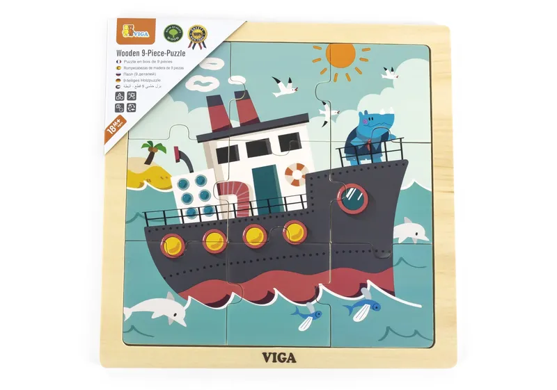 VIGA 44630 Puzzle Na Podkładce 9 Elementów - Statek