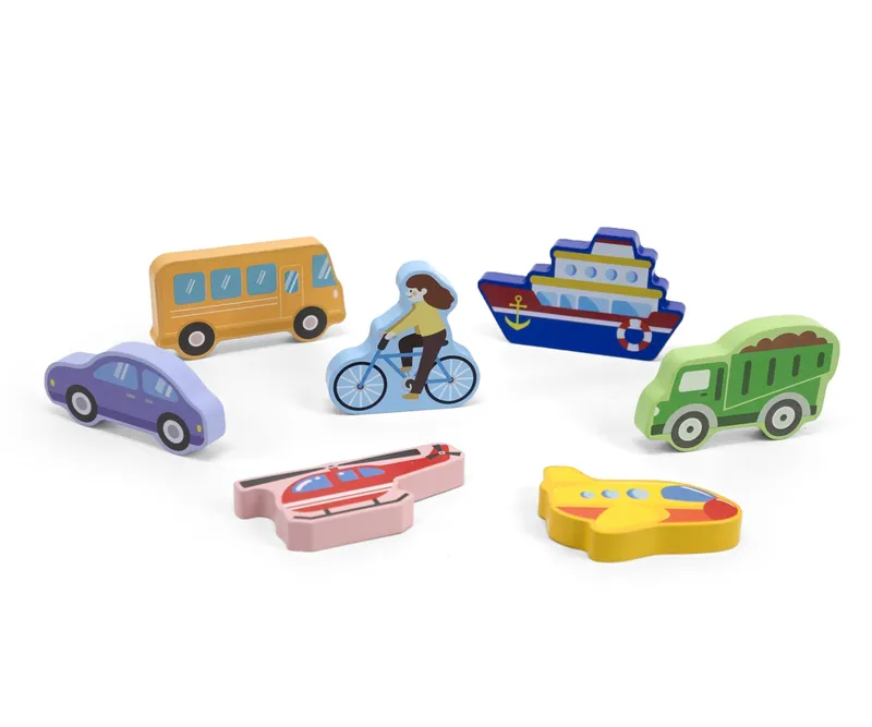 VIGA 44701 Puzzle Na Podkładce 7 Elementów- Transport