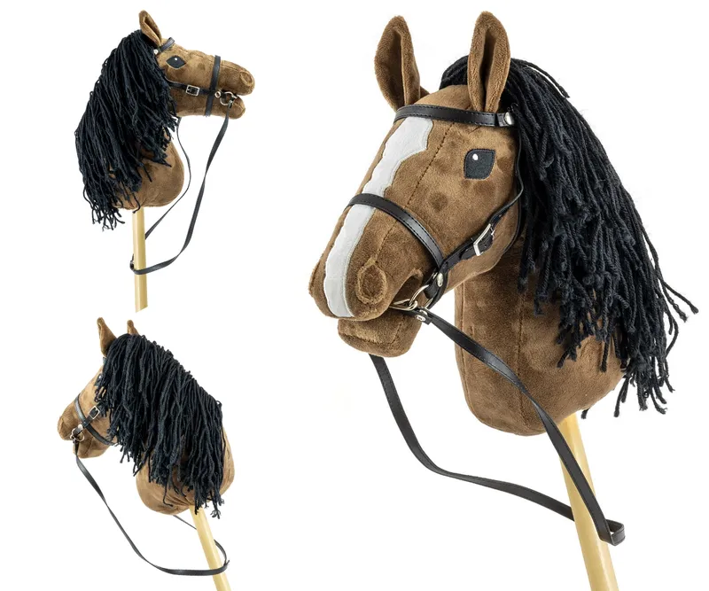 MILLY MALLY Hobby Plus Koń Na Kiju Dark Brown