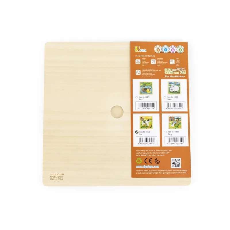 VIGA 44623 Puzzle Na Podkładce 9 Elementów - Krowa