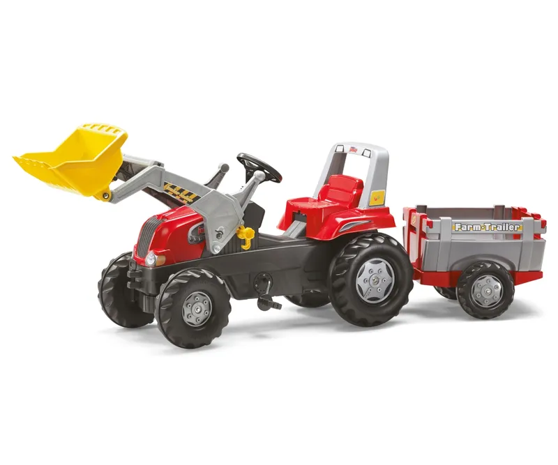 ROLLY TOYS 811397 Traktor ROLLY Junior RT Z Przyczepą I Łyżka - Czerwony