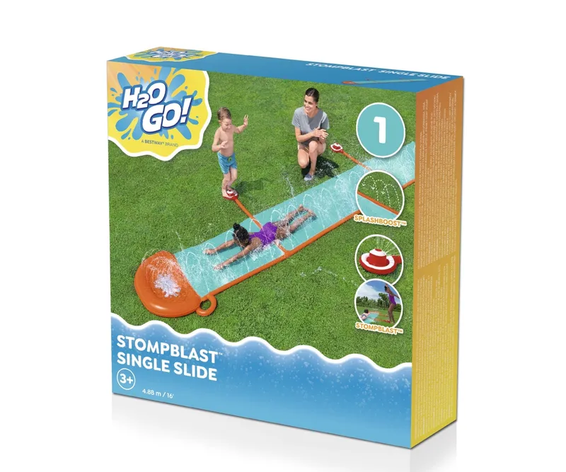 BESTWAY 52718 Ślizgawka Pojedyncza Ze Spryskiwaczami H2OGO! StomBlast 4.88m