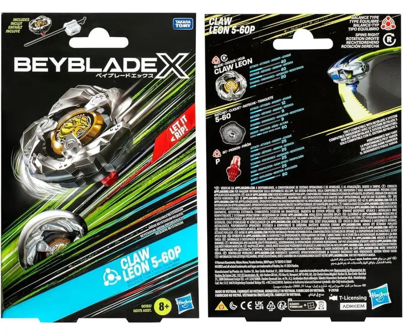 HASBRO G0193 Beyblade X Zestaw Startowy Claw Leon 5-60P