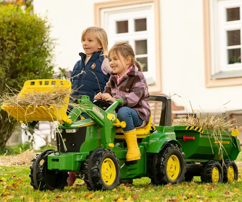 ROLLY TOYS 122165 Przyczepa ROLLY Halfpipe Półwywrotka John Deere 2-OSIE