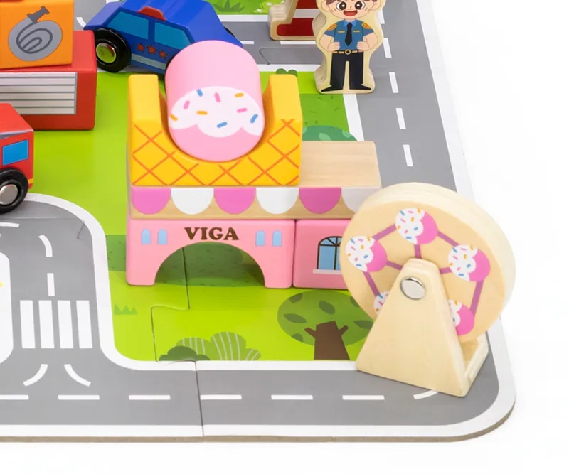 VIGA 44705 Puzzle I Klocki 100 Elementów - Miasto