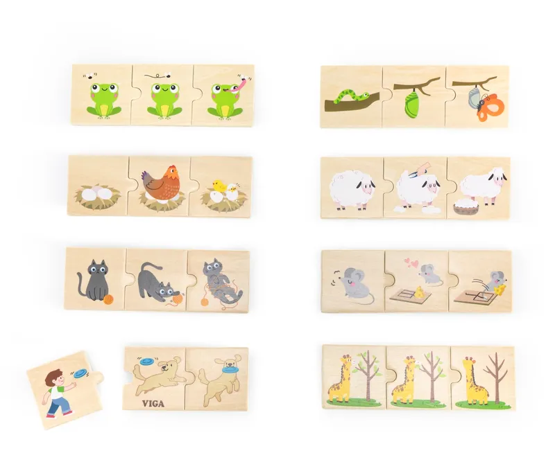 VIGA 44751 Zestaw Puzzli Z Sekwencjami Logicznymi - Przyroda I Zwierzęta