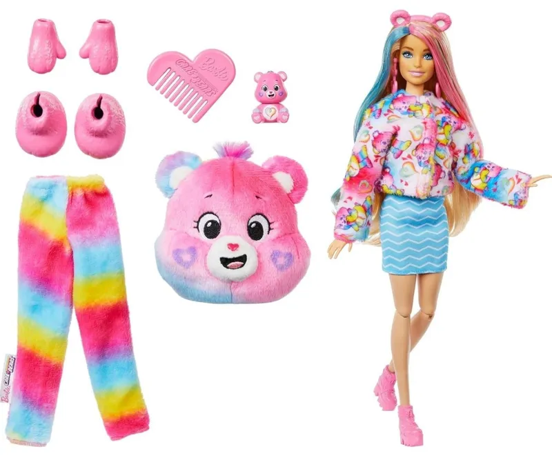 MATTEL JVF60 BARBIE Cutie Reveal Lalka Tęczowy Miś