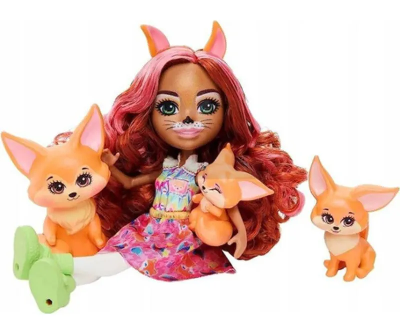 MATTEL Enchantimals HNT60 Zestaw Lalka Fennec Fox I Rodzina Lisków