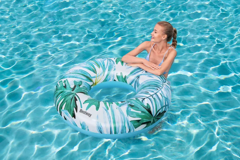 BESTWAY 36237 Koło Do Pływania Kwiaty 119cm Niebieskie