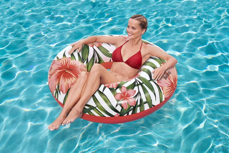 BESTWAY 36237 Koło Do Pływania Kwiaty 119cm Niebieskie