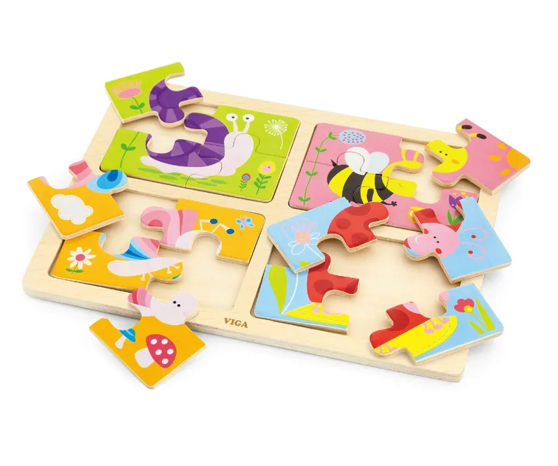 VIGA 50189 Puzzle Na Podkładce 4w1 - Owady
