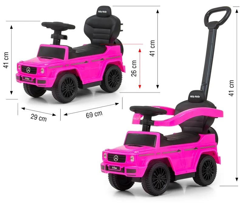 MILLY MALLY Pojazd Z Rączką MERCEDES G350D Pink