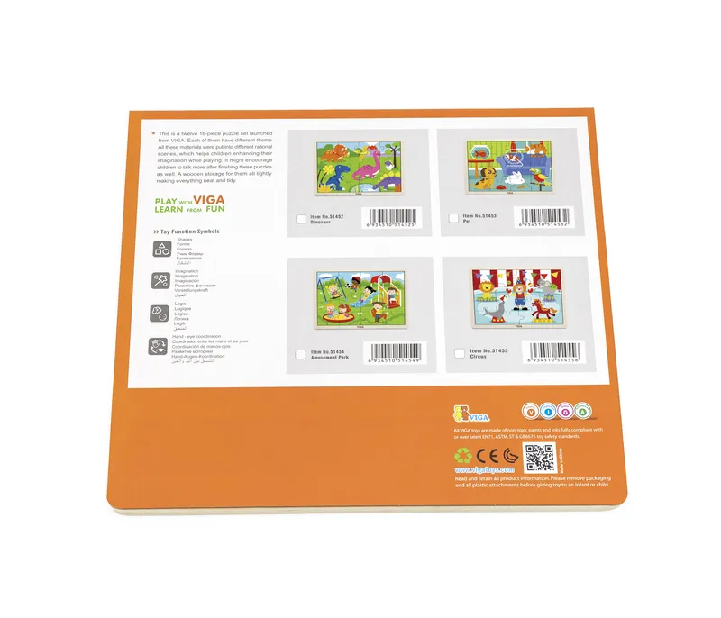VIGA 51453 Puzzle Na Podkładce 16 Elementów - Zwierzęta Domowe
