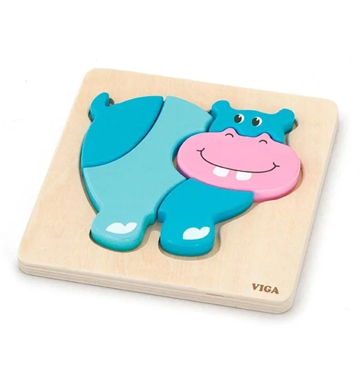 VIGA 59932 Pierwsze Puzzle Maluszka - Hipopotam (Box)