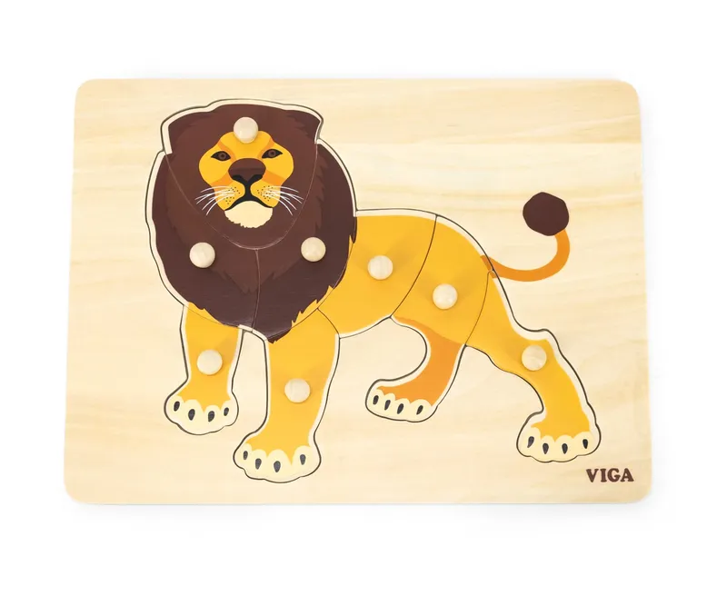 VIGA 44602 Puzzle Na Podkładce Z Uchwytami - Lew
