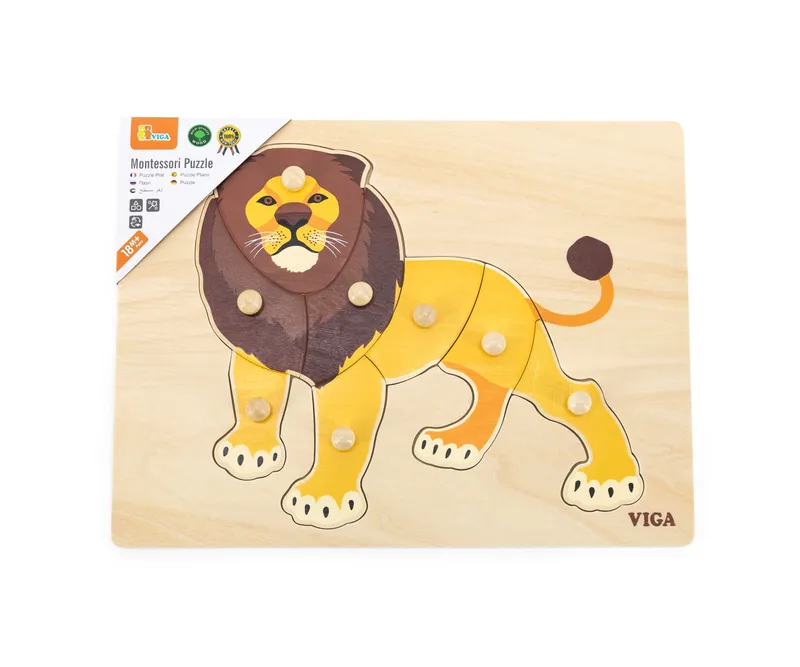 VIGA 44602 Puzzle Na Podkładce Z Uchwytami - Lew