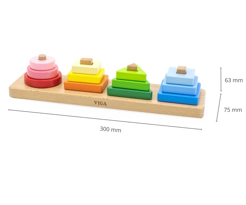 VIGA 44686 VIGA Klocki Z Sorterem Kształtów - Figury - Piramidki