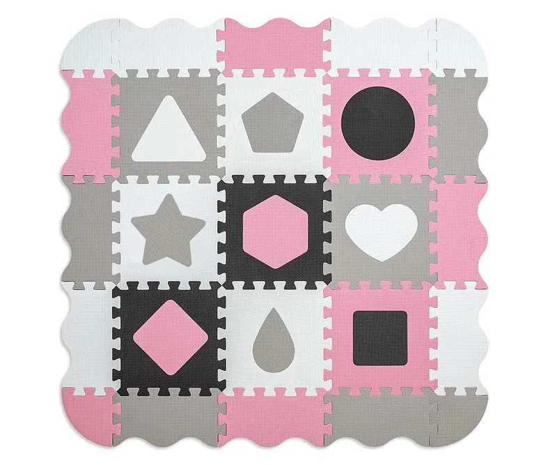 Mata Piankowa Puzzle Jolly 3x3 Shapes MILLY MALLY - Pink Grey