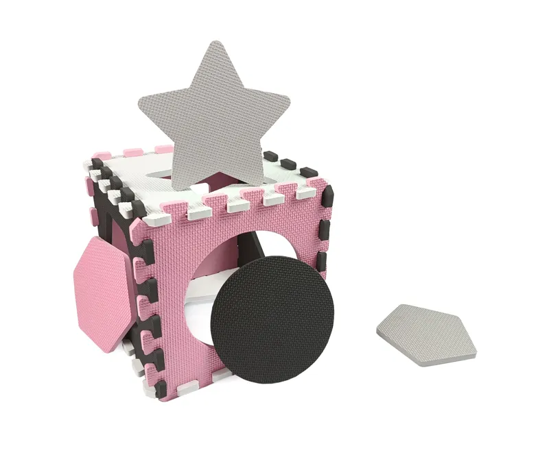 Mata Piankowa Puzzle Jolly 3x3 Shapes MILLY MALLY - Pink Grey