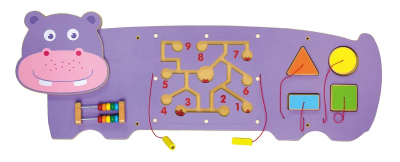 VIGA 50470 Sensoryczna Tablica Manipulacyjna - Hipopotam