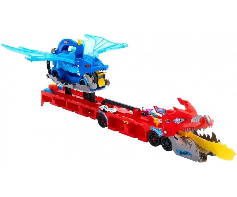 MATTEL JBM72 Hot Wheels Transporter Podwójny Smok