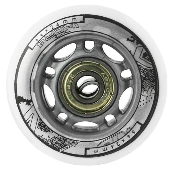 Pu 64x24 82A (4 Szt.) + ABEC-7 (8 Szt.) Zestaw NILS Extreme - Białe