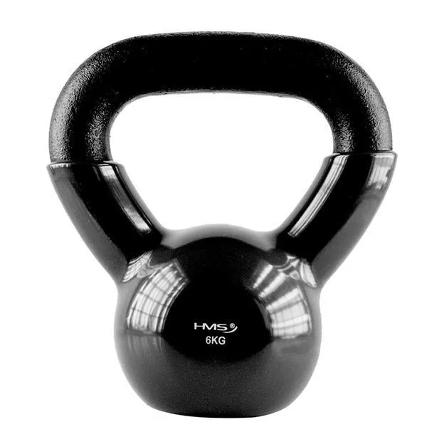 KNV06 Black Kettlebell Żeliwny Pokryty Winylem Hms