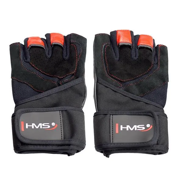 RST01 Black/Red Rozm. M Rękawice Na Siłownię Hms
